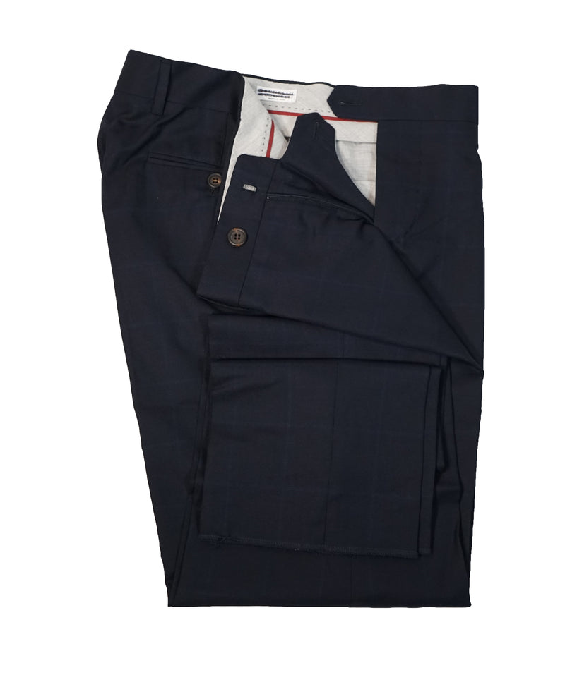 BRUNELLO CUCINELLI - Windowpane Wool & Silk Flat Front Pants - 40W