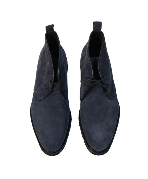 BRUNO MAGLI - Powder Blue Leather Trim Chukka Ankle Boots - 10
