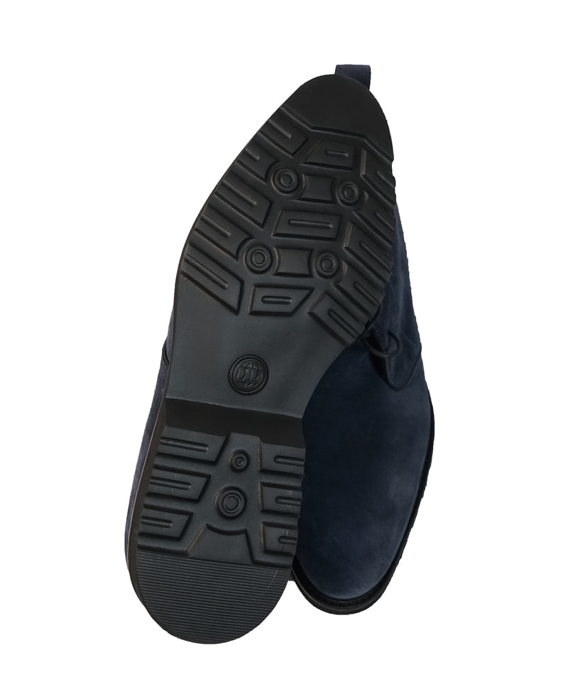 BRUNO MAGLI - Powder Blue Leather Trim Chukka Ankle Boots - 10