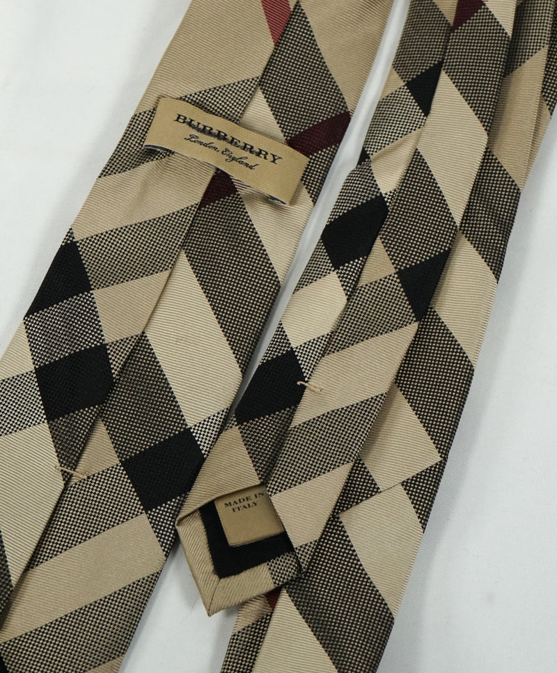 BURBERRY - Made In London, England Premium Line Beige Plaid Tie -