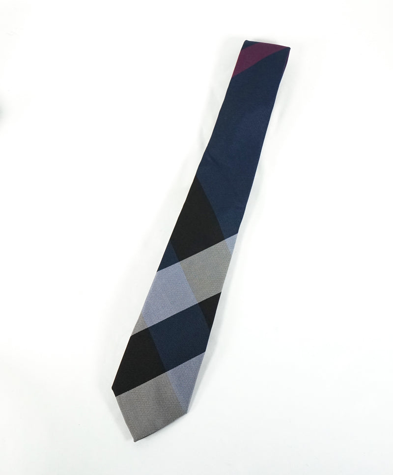 BURBERRY - Made In London, England Premium Line Blue Plaid Tie -