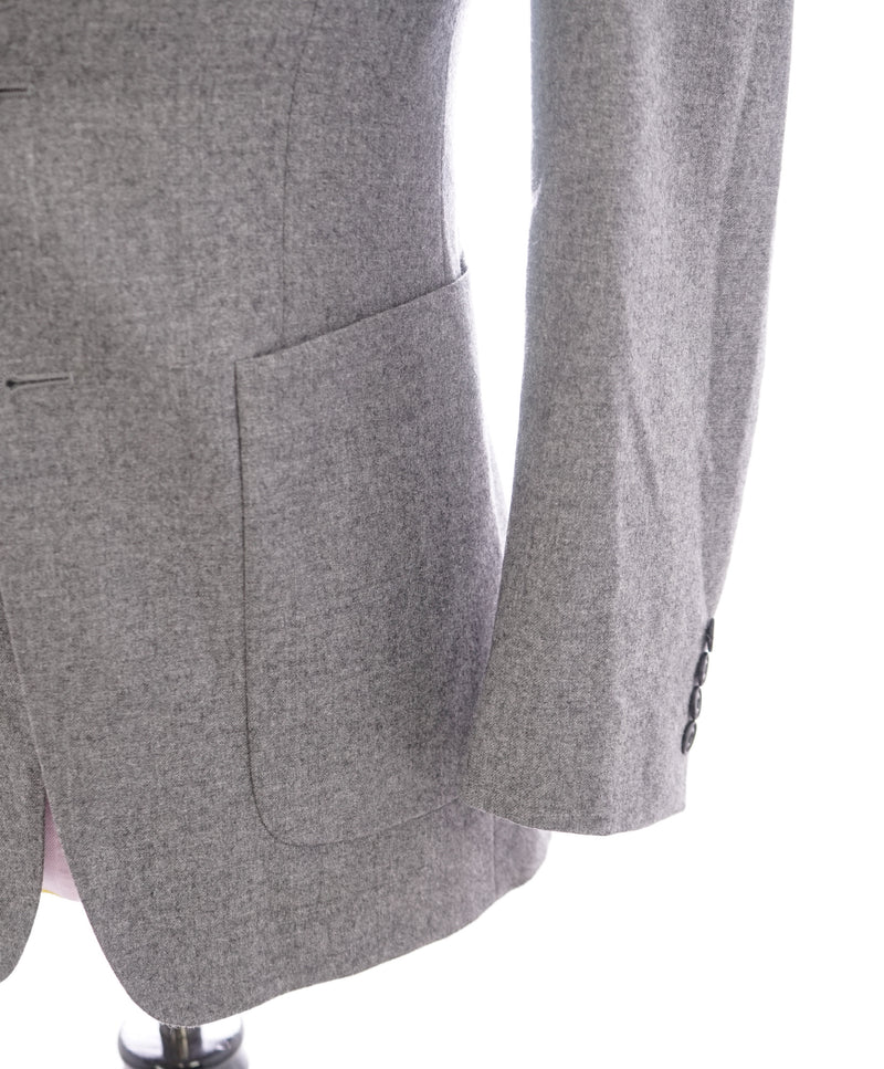 BURBERRY LONDON - "Millbank" Gray Flannel Wool Patch Pocket Blazer - 38R