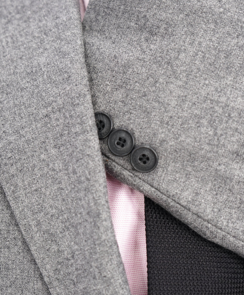 BURBERRY LONDON - "Millbank" Gray Flannel Wool Patch Pocket Blazer - 38R