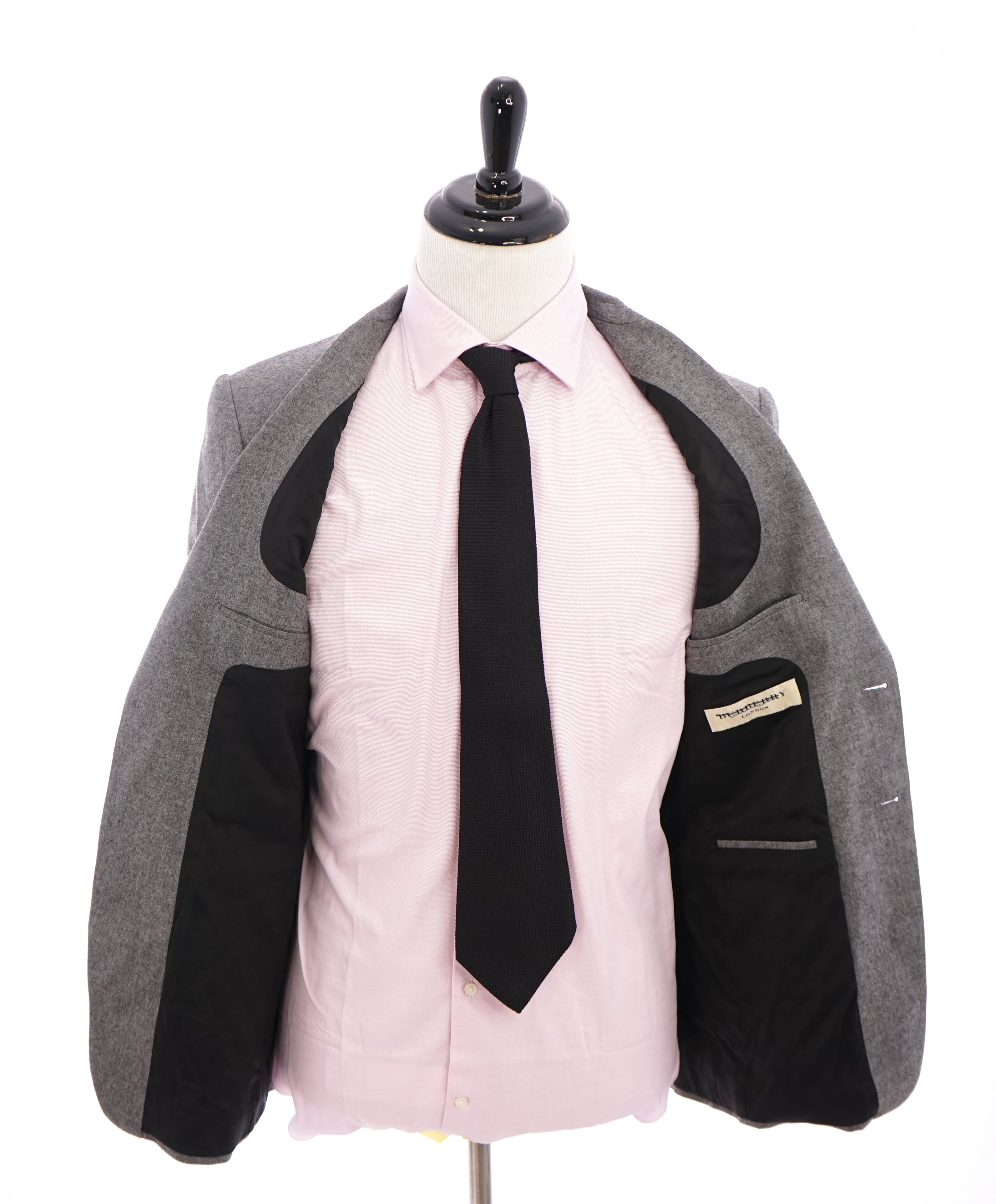 BURBERRY LONDON - "Millbank" Gray Flannel Wool Patch Pocket Blazer - 38R