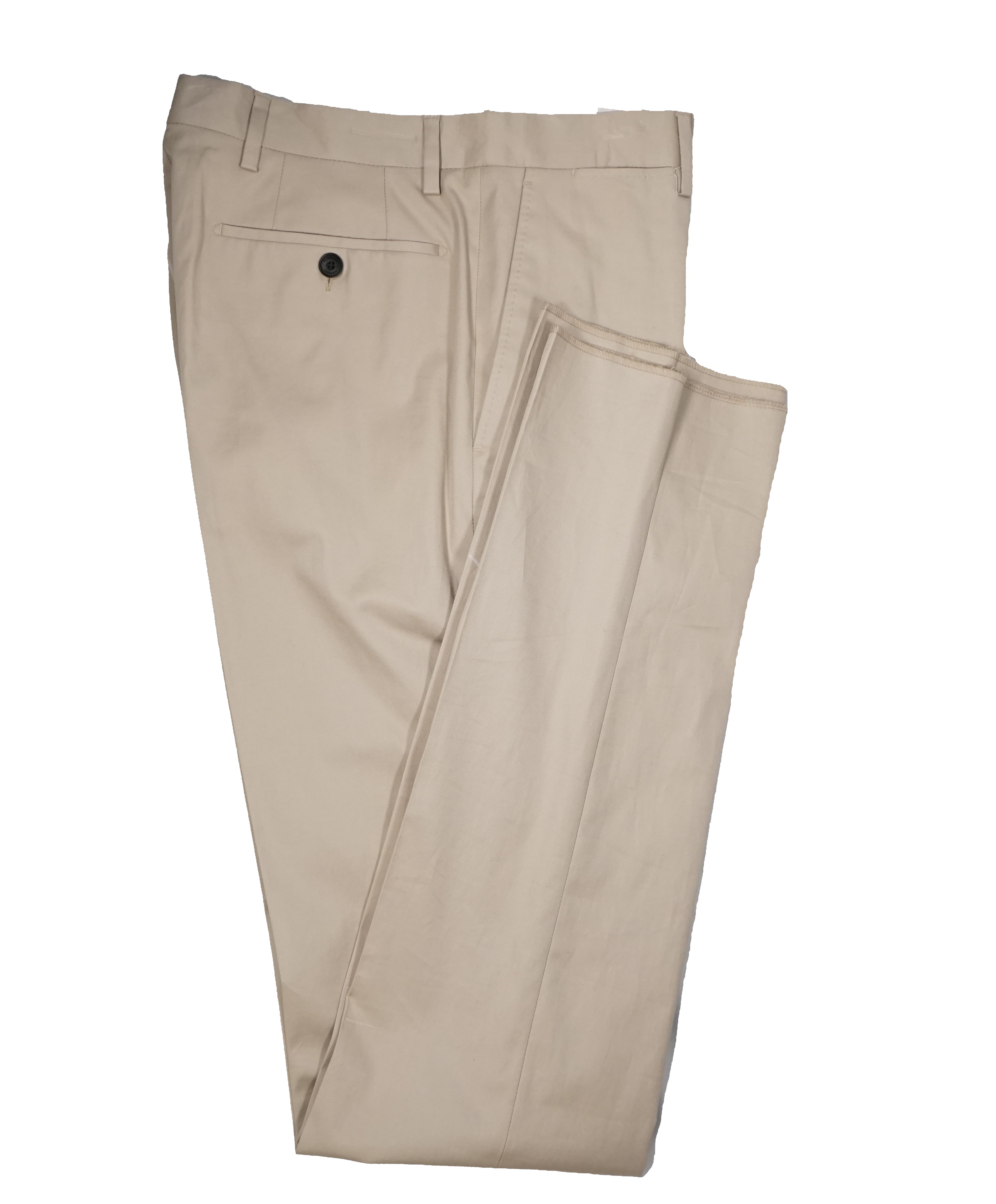 BURBERRY LONDON - Stone Cotton Flat Front Dress Pants - 31W