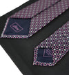 BRIONI - Navy Silver & Pink Geometric Print Tie