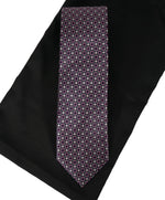 BRIONI - Navy Silver & Pink Geometric Print Tie
