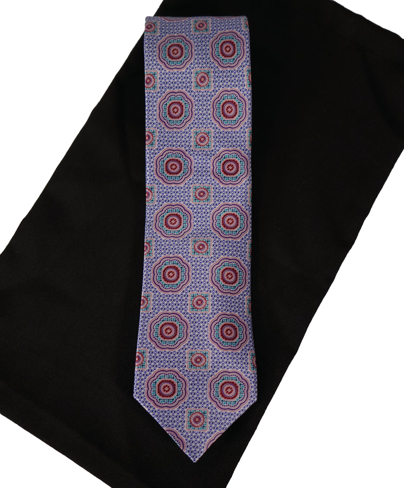 Brioni - Pastel Purple & Pink Medallion Print Tie
