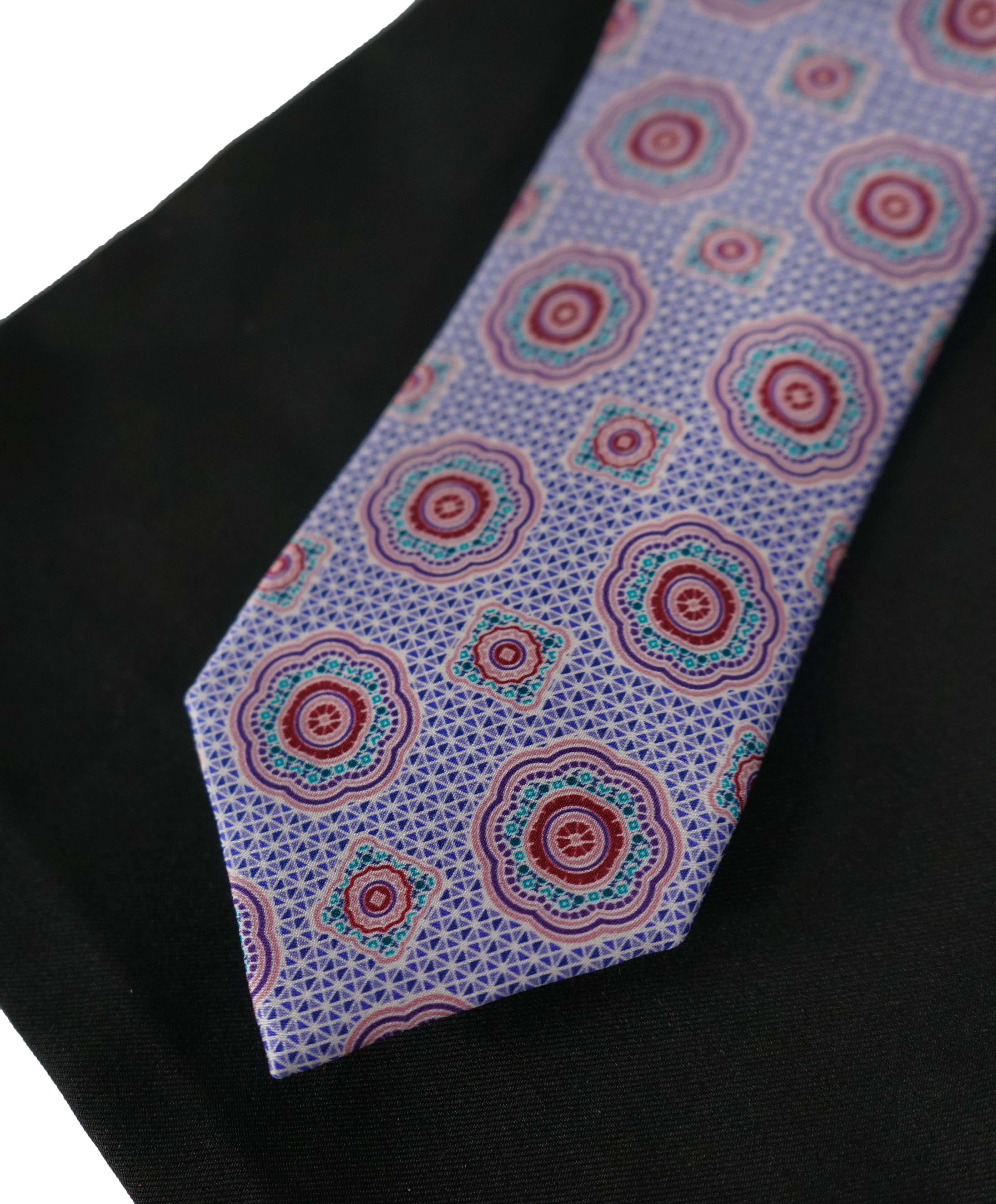 Brioni - Pastel Purple & Pink Medallion Print Tie
