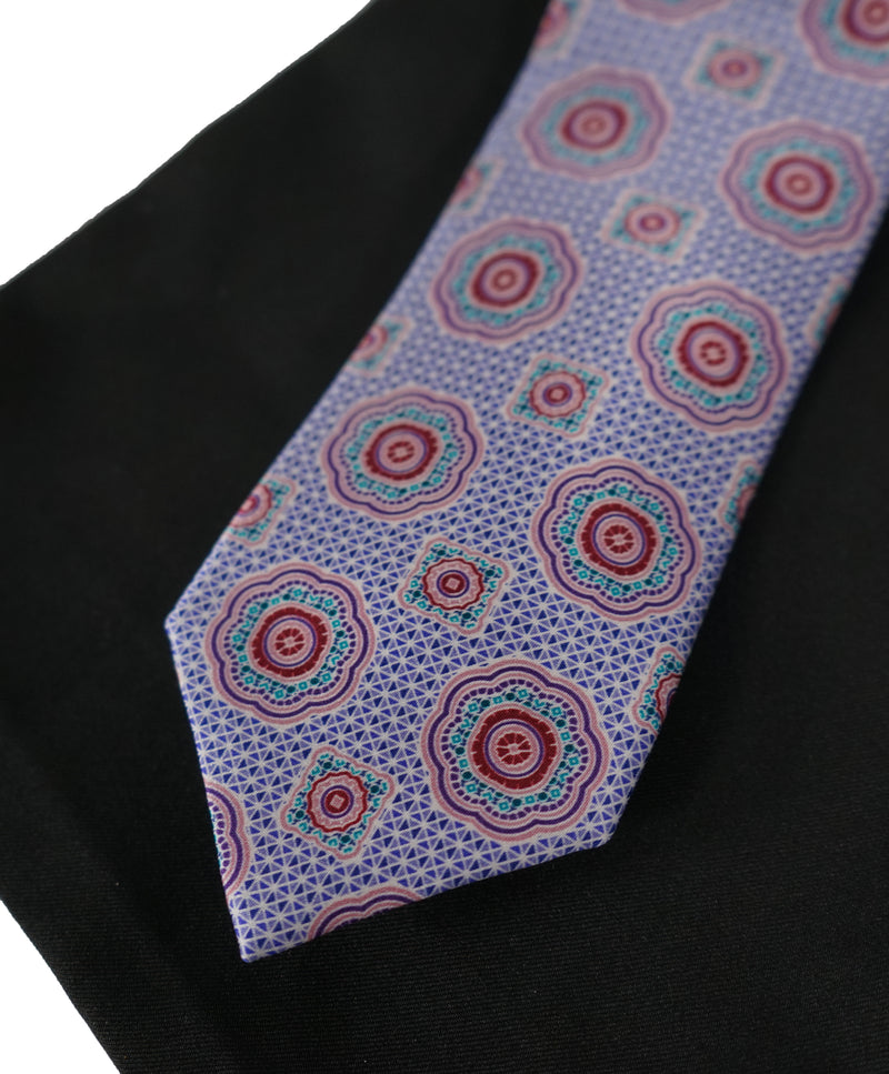 Brioni - Pastel Purple & Pink Medallion Print Tie