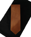 BRIONI   -   Orange & Black Geometric Print Tie