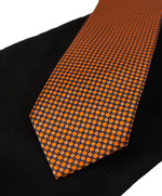 BRIONI   -   Orange & Black Geometric Print Tie