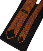 BRIONI - Orange & Black Geometric Print Tie