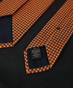 BRIONI   -   Orange &  Black Geometric Print Tie