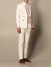 ELEVENTY - Double-Breasted Ivory COTTON / LINEN Gold Button Suit - 40R