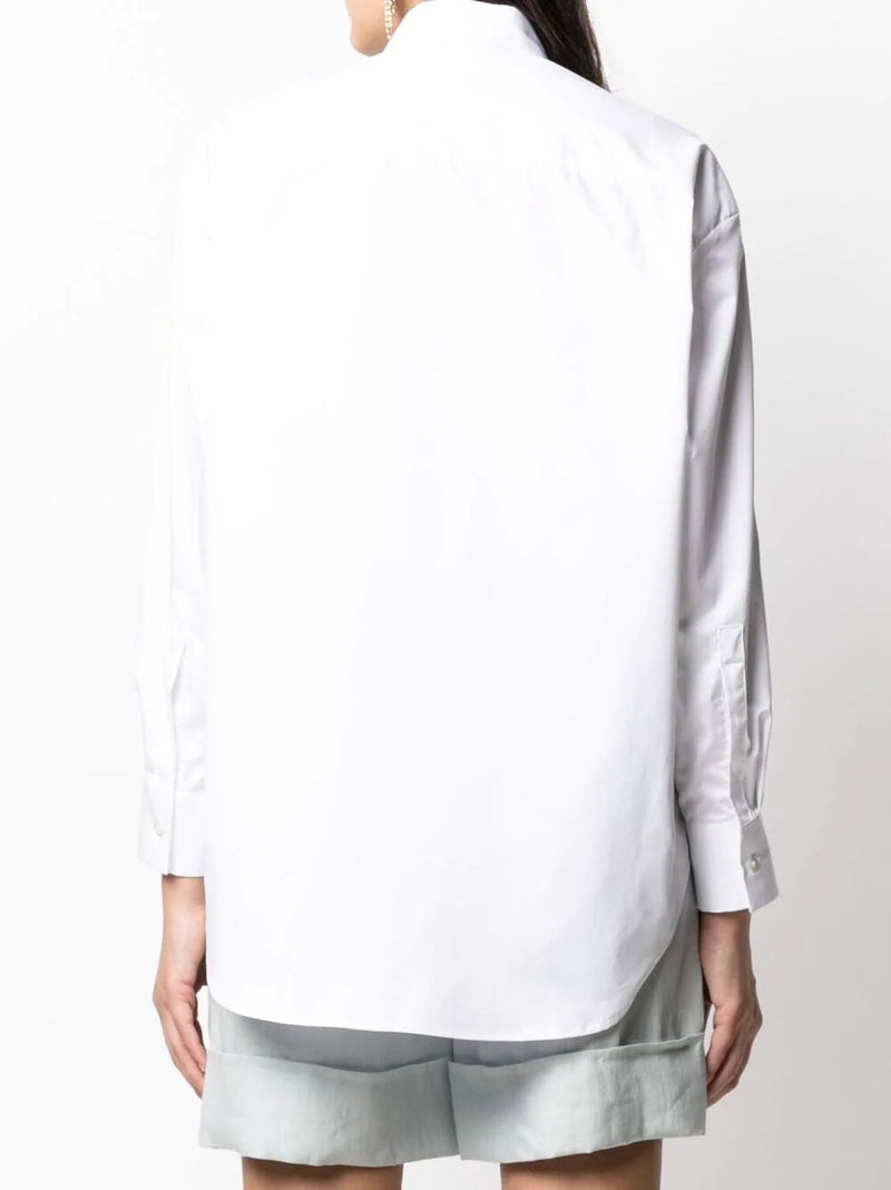 $495 ELEVENTY - White Puff Open Sleeve Dress Shirt Cotton - 6 / 44