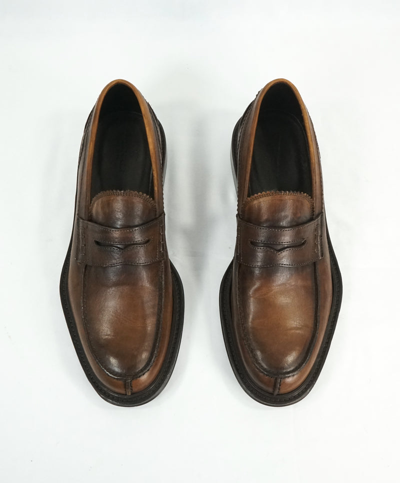 CANALI -  Hand Stitched Classic Leather Penny Loafers - 9