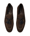 CANALI - BiColor Blue & Brown Suede Tassel Loafers - 10