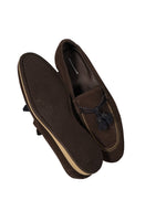CANALI - BiColor Blue & Brown Suede Tassel Loafers - 10