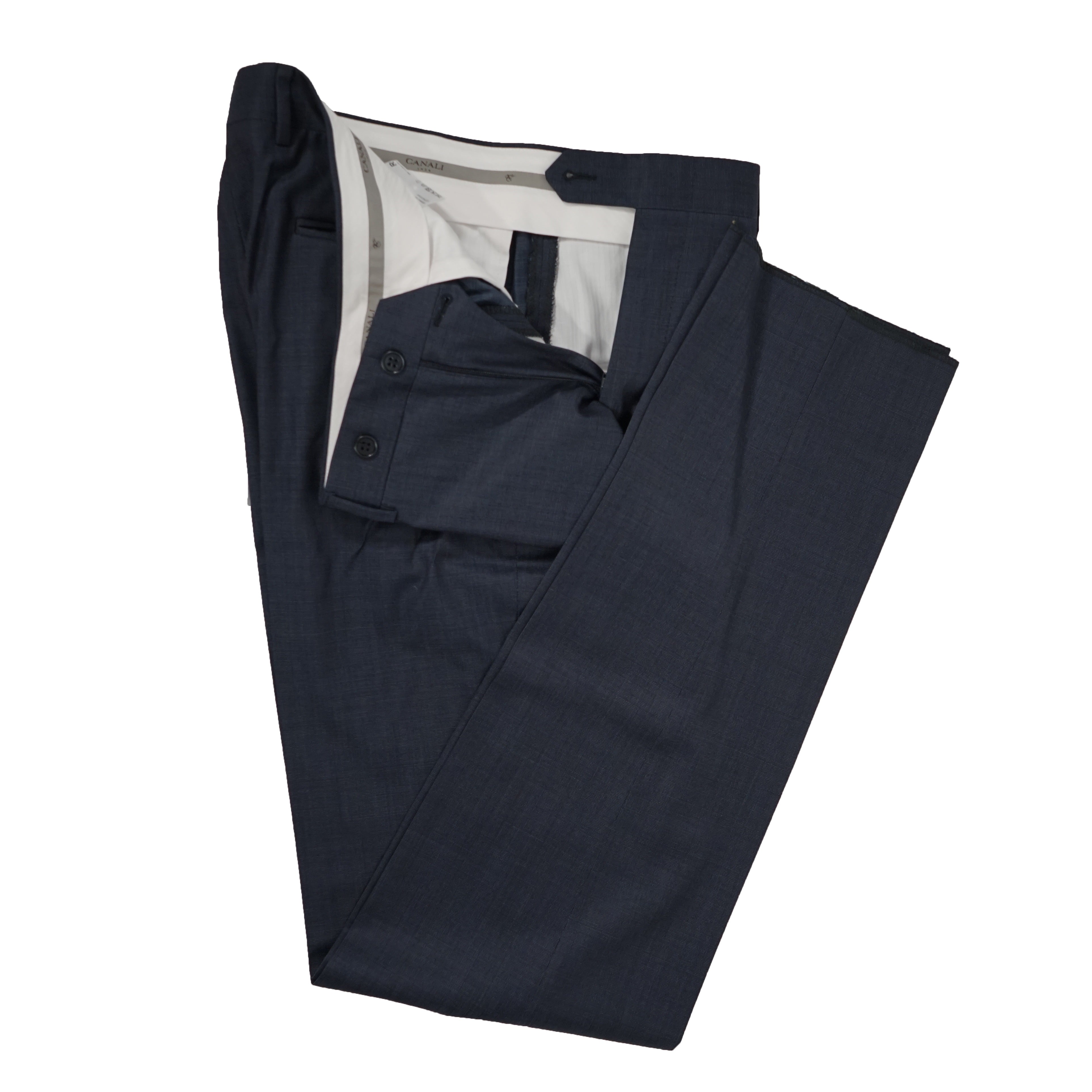 CANALI - "Travel/Water Resistant" Birdseye Blue Suit - 40R