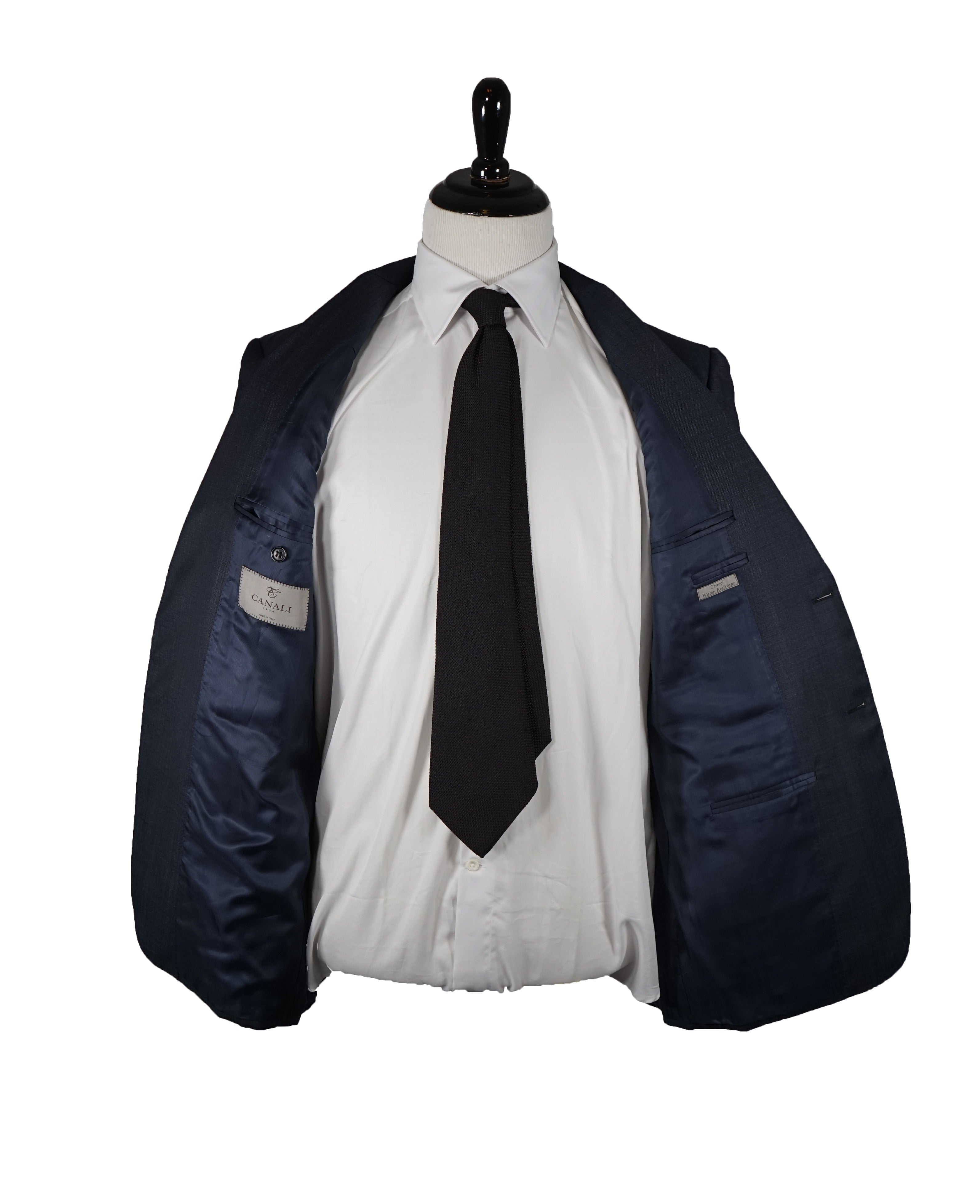 CANALI - "Travel/Water Resistant" Birdseye Blue Suit - 40R