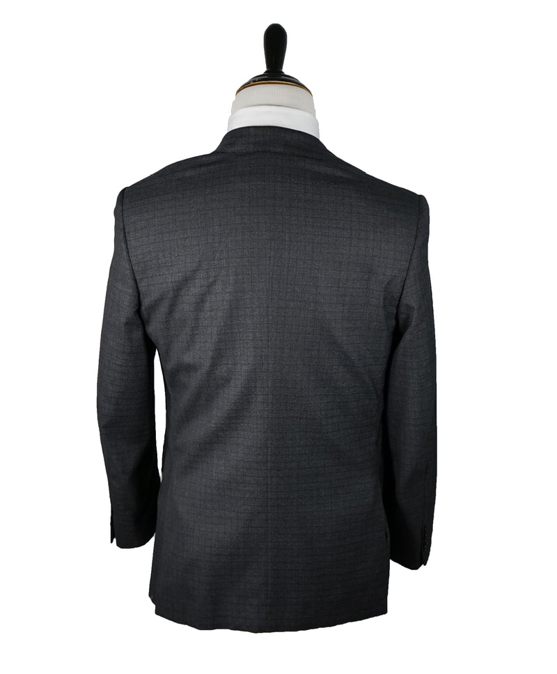 CANALI - Blue & Gray Check Textured Fabric Suit - 40R