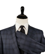 CANALI - Blue Multi Check Plaid Peak Lapel Suit - 40R