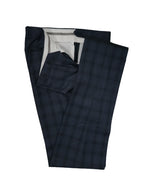 CANALI - Blue Multi Check Plaid Peak Lapel Suit - 40R