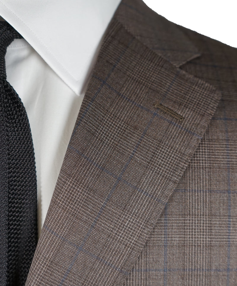 CANALI - Brown & Blue Prince of Wales Check Suit - 42R