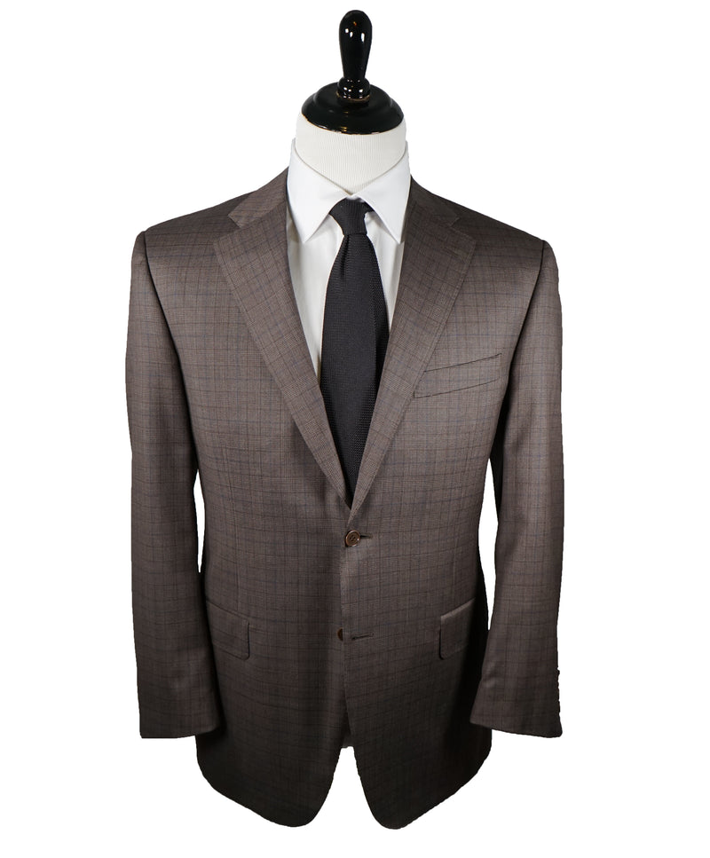 CANALI - Brown & Blue Prince of Wales Check Suit - 42R