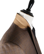 CANALI - Brown Silk & Wool Brown Blue Houndstooth Blazer - 40R