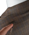 CANALI - Brown Silk & Wool Brown Blue Houndstooth Blazer - 40R
