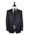 CANALI - Flannel Wool Navy Chalk Stripe Suit - 40R