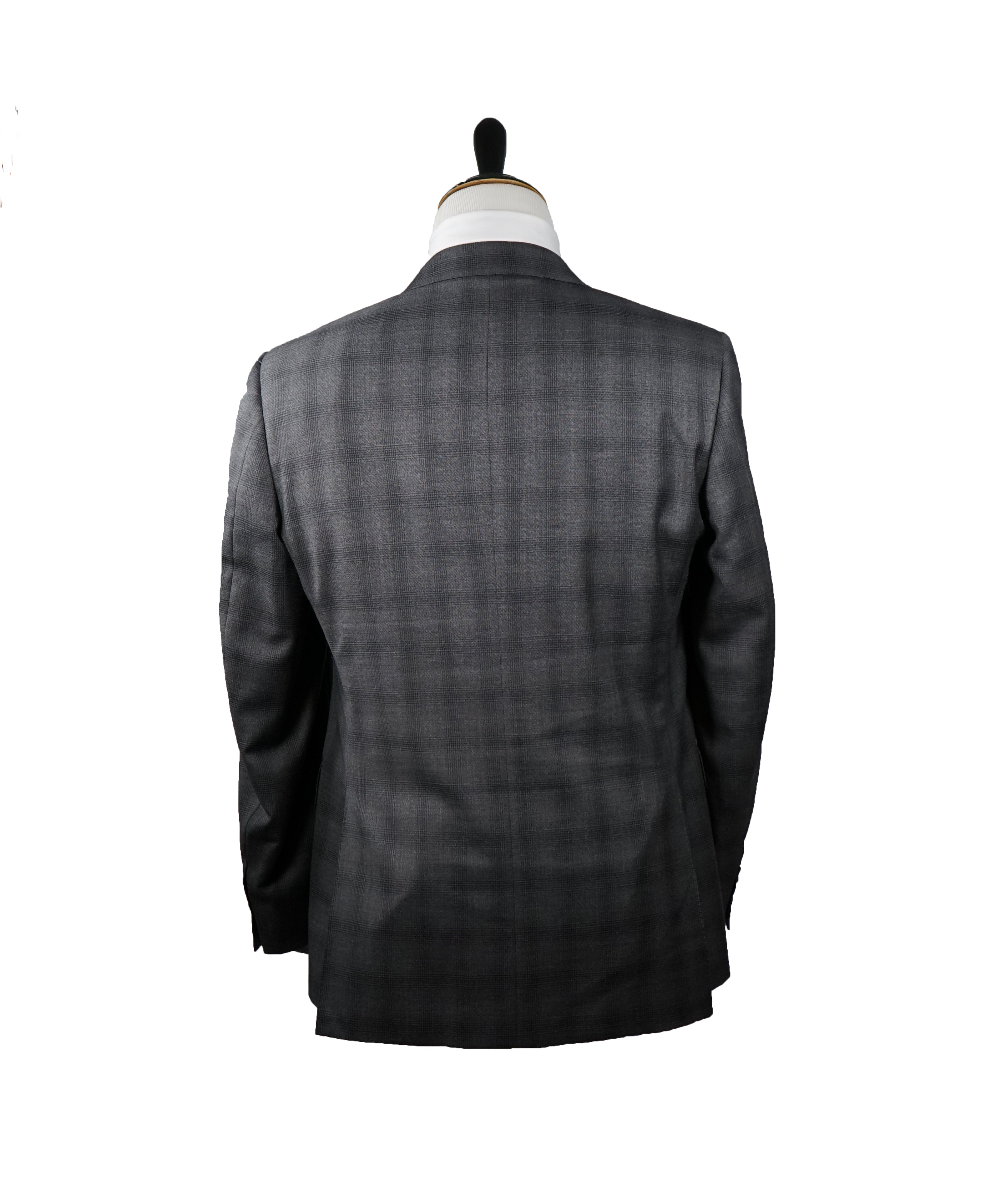 CANALI -  Gray Plaid Notch Lapel Suit - 42R