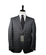 CANALI -  Gray Plaid Notch Lapel Suit - 42R