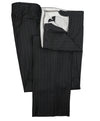 CANALI - Gray on Gray Bold Textured Stripe Royal Weave Suit - 48R