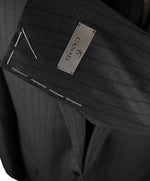 CANALI - Gray on Gray Bold Textured Stripe Royal Weave Suit - 48R