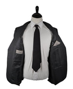 CANALI - Gray on Gray Bold Textured Stripe Royal Weave Suit - 48R