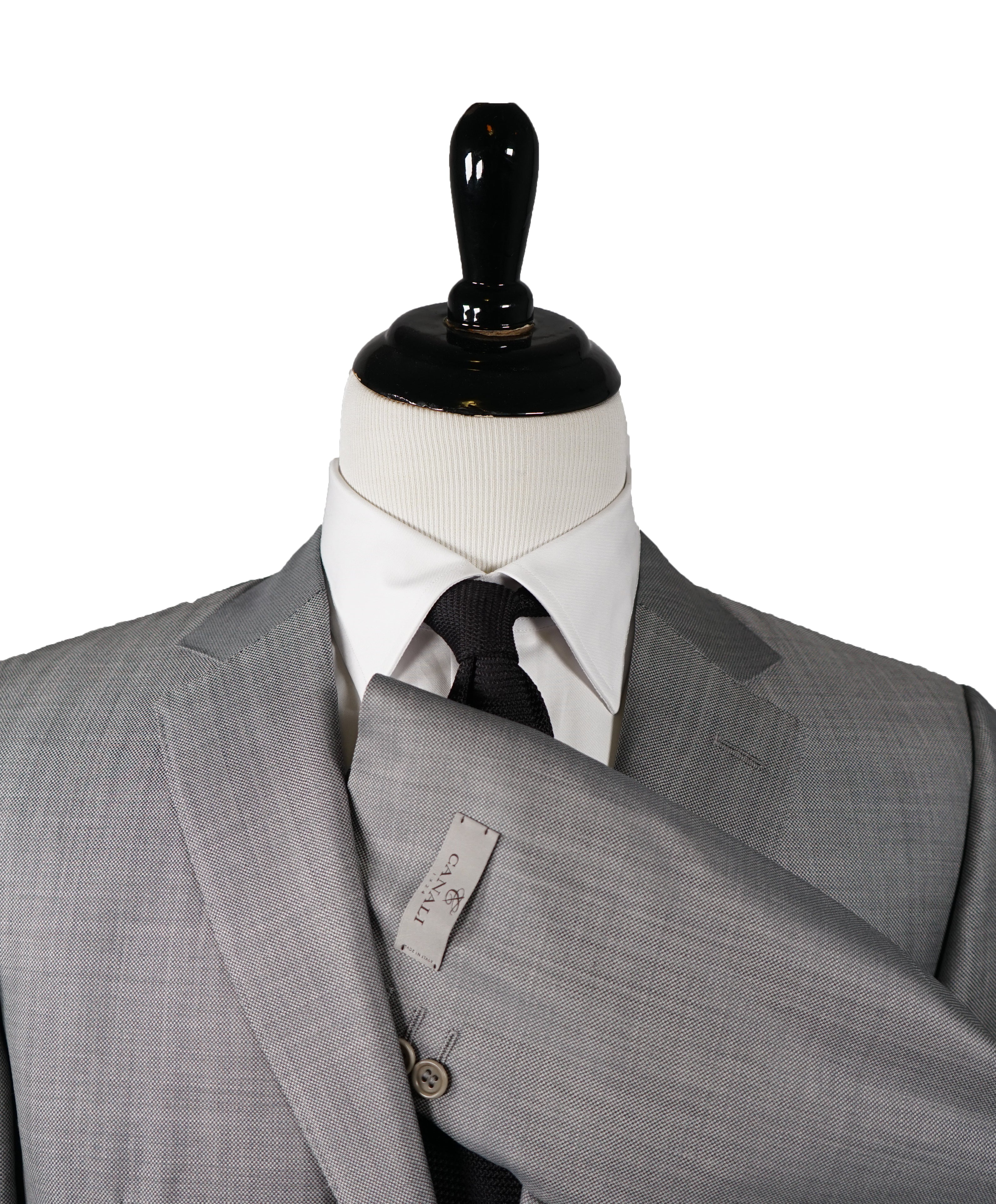 CANALI - Silver Mint Effect Wool Mohair Birdseye “Travel” Suit - 42R