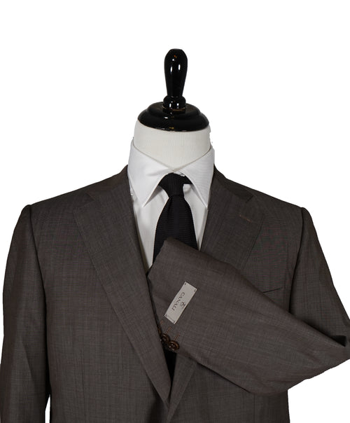 CANALI - Travel Collection Brown Birdseye Suit Partially Lined - 44R