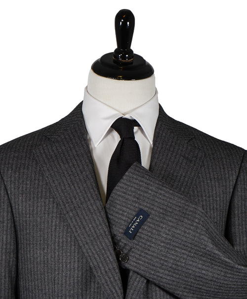 CANALI - Virgin Wool Flannel / Chalk Stripe Suit - 46R