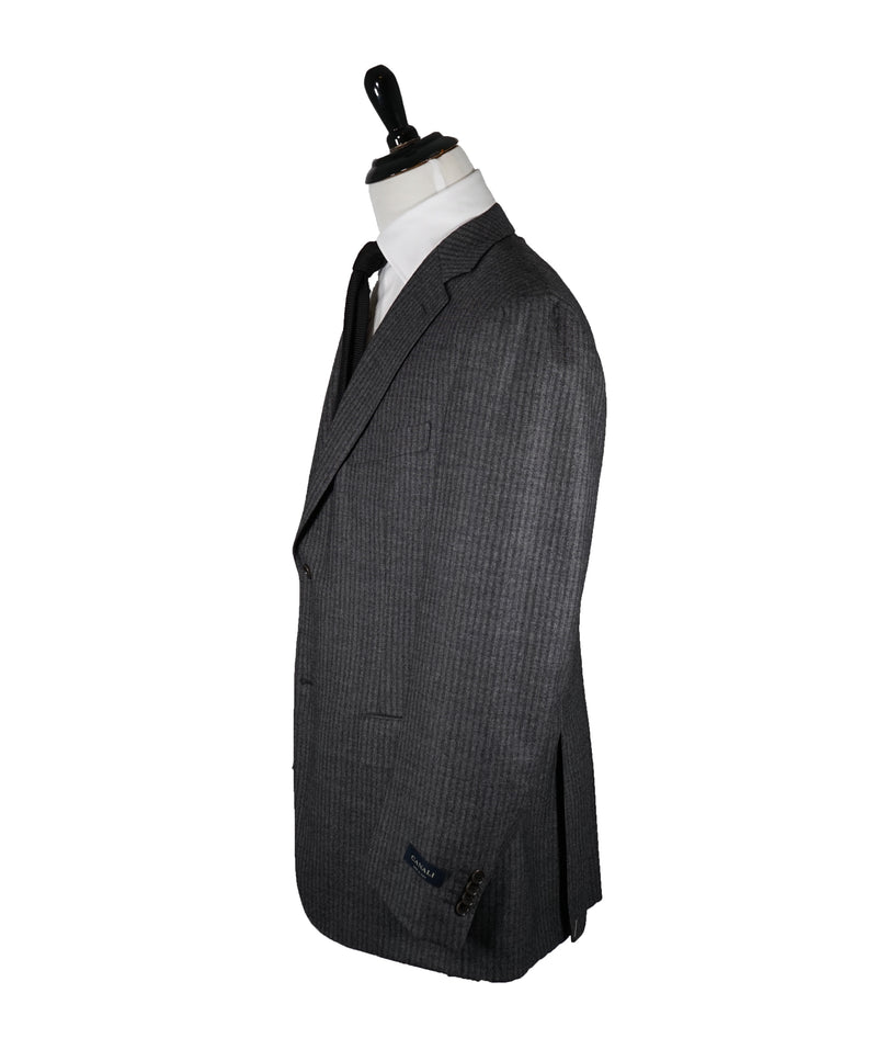 CANALI - Virgin Wool Flannel / Chalk Stripe Suit - 46R