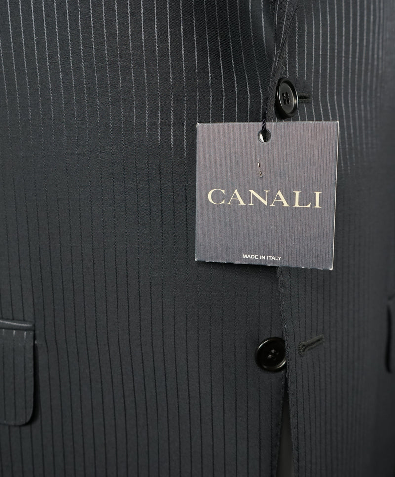 CANALI - Wide Peak Lapel Tonal Metallic Stripe Wool & Silk Suit - 44R
