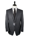 CANALI - Wide Peak Lapel Tonal Metallic Stripe Wool & Silk Suit - 44R