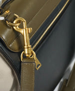 CELINE - "Trapeze" Sleek Calfskin Tricolor Moss Green Handbag -