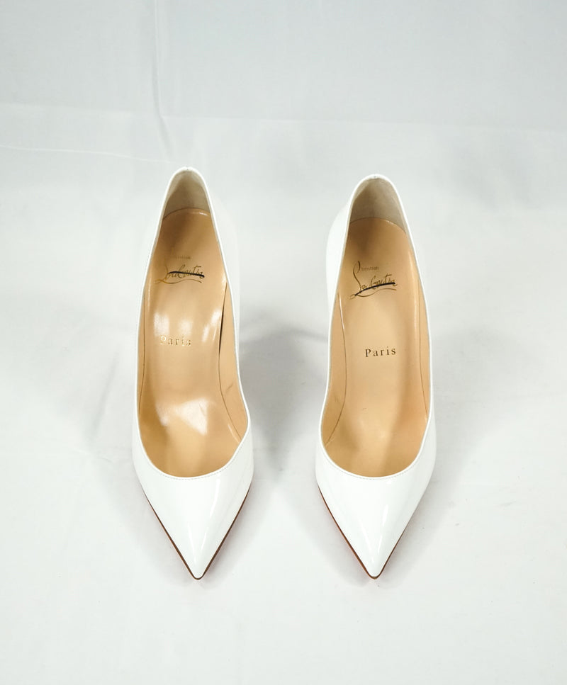 CHRISTIAN LOUBOUTIN - "Pigalle Follies 100" Patent Leather Pumps Latte - R-38 L-37.5