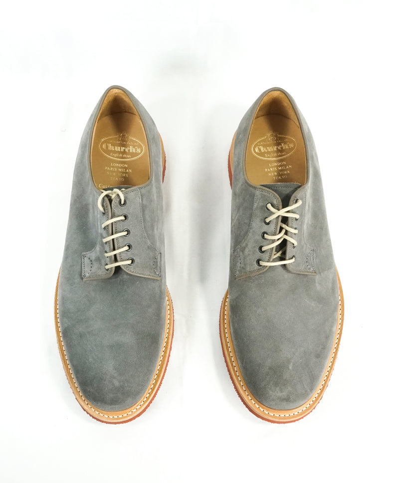 CHURCH'S - “ FULBECK" Gray Suede W Contrast Sole Suede Oxfords - 11.5