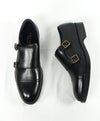 COLE HAAN - "Henry" Black Cap Toe Double Monk Strap Loafers "Grand OS” - 9.5