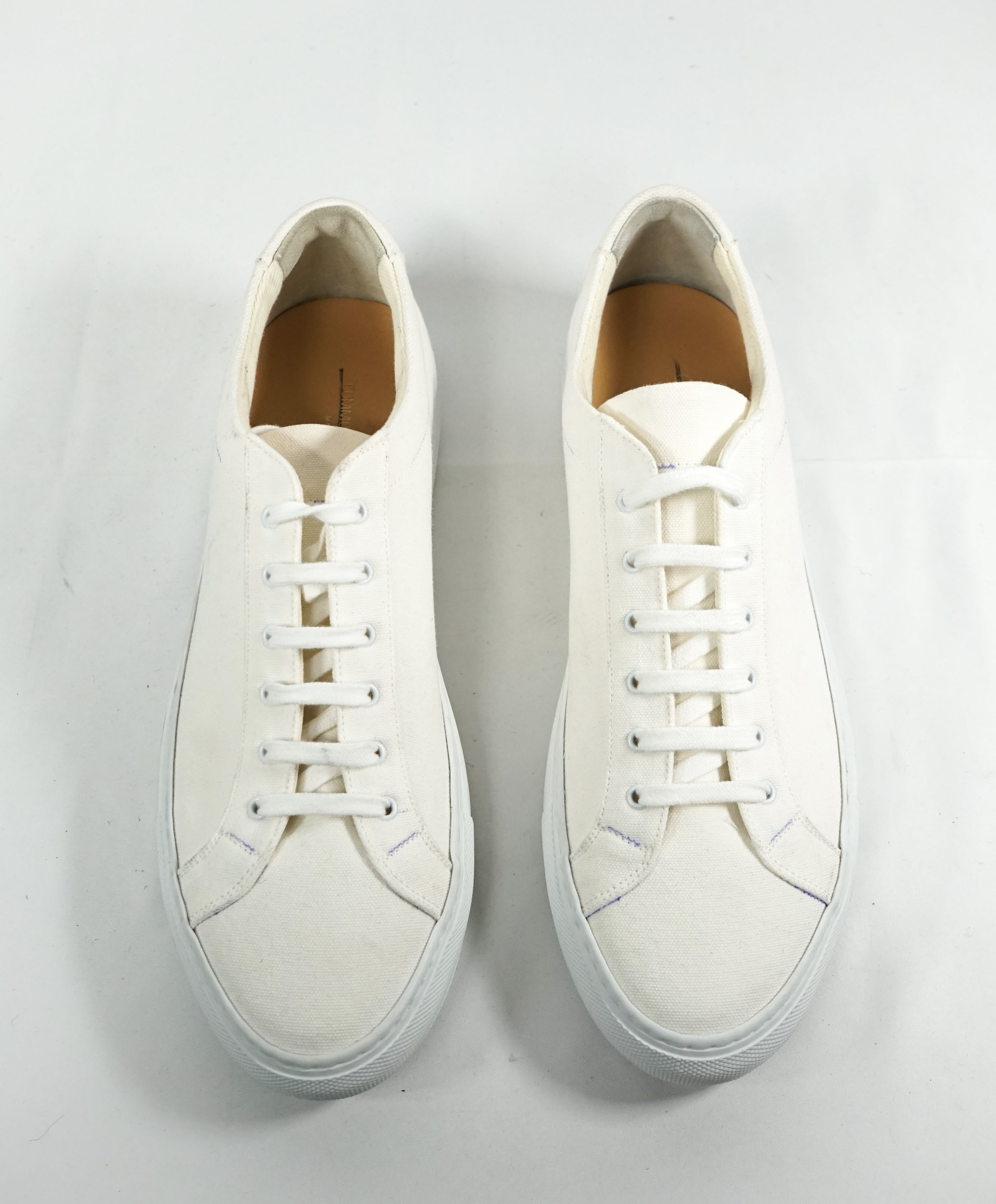 COMMON PROJECTS - "Achilles" Ivory Fabric Sneakers W Blue Details - 8