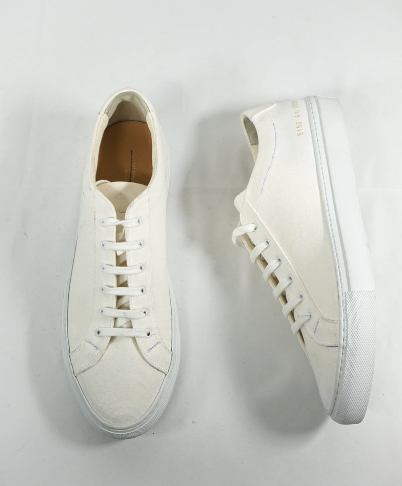 COMMON PROJECTS - "Achilles" Ivory Fabric Sneakers W Blue Details - 8